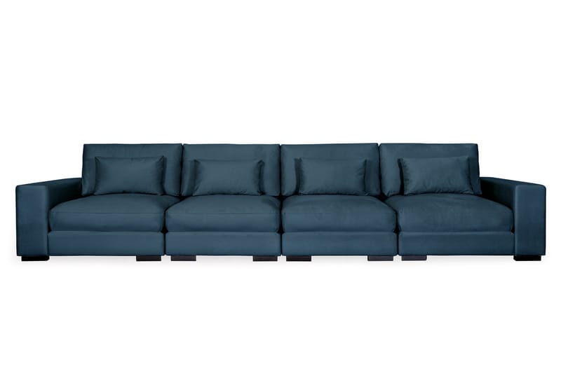 Dubai 4-Pers. sofa Velour - Blå - Velour sofaer - 4 personers sofa