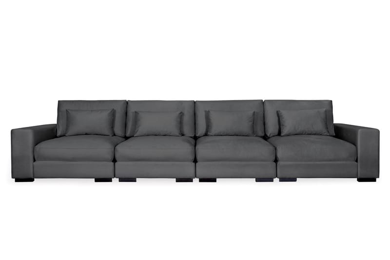 Dubai 4-Pers. sofa Velour - Mørkegrå - Velour sofaer - 4 personers sofa