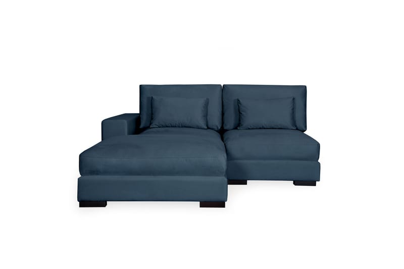 Dubai Chaiselongsofa Højre Velour - Blå - Sofa med chaiselong - Velour sofaer - 2-personer sofa med chaiselong