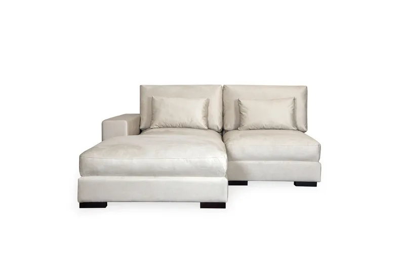 Dubai Chaiselongsofa Højre Velour, Hvid