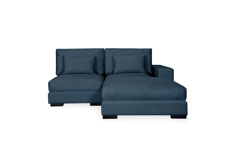 Dubai Chaiselongsofa Venstre Velour - Blå - Sofa med chaiselong - Velour sofaer - 2-personer sofa med chaiselong