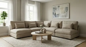 Dubai hjørnesofa ekstra dyb i Chenille - Brun - Møbler - Sofaer - Hjørnesofa
