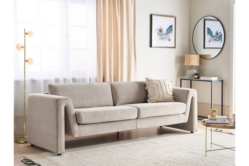 Durran Sofa 3-personers - Taupe/Sort - Møbler - Sofaer - Velour sofaer