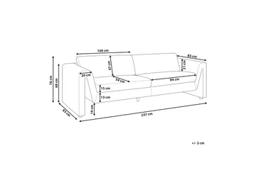 Durran Sofa 3-personers - Grå/Sort - Møbler - Sofaer - Velour sofaer