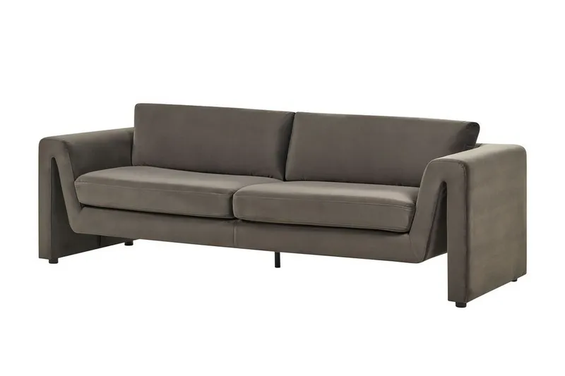 Durran Sofa 3-personers - Grå/Sort - Møbler - Sofaer - Velour sofaer