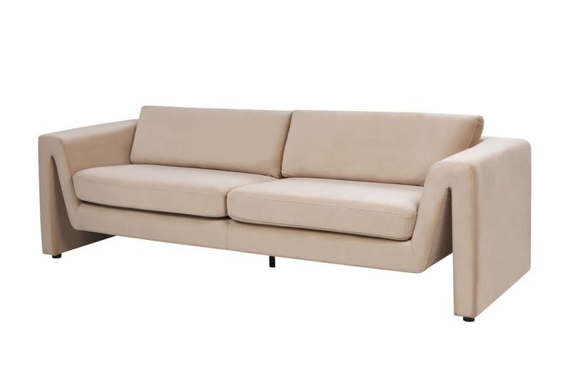 Durran Sofa 3-personers - Beige/Sort - Møbler - Sofaer - Velour sofaer