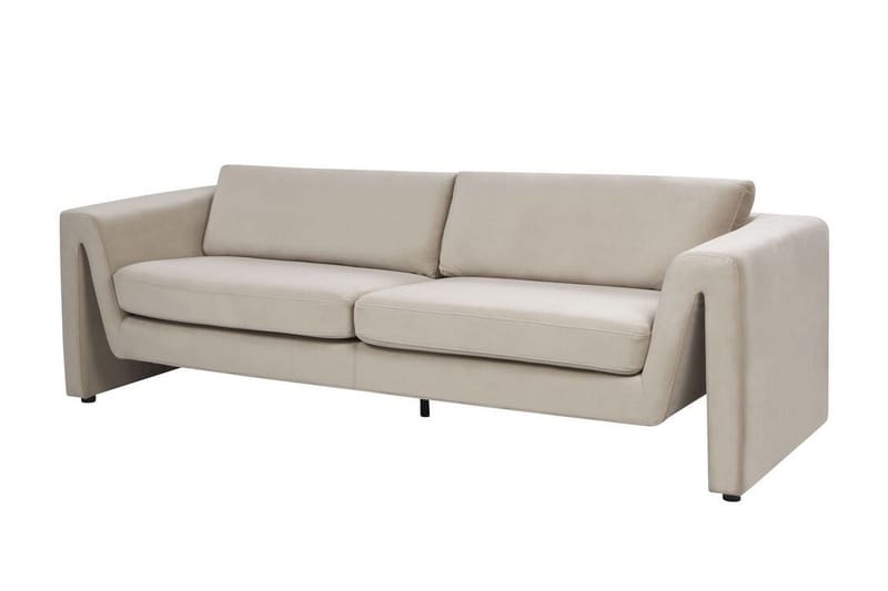 Durran Sofa 3-personers - Taupe/Sort - Møbler - Sofaer - Velour sofaer