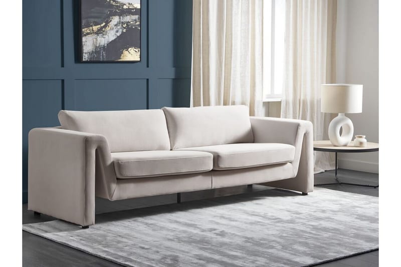 Durran Sofa 3-personers - Beige/Sort - Møbler - Sofaer - Velour sofaer
