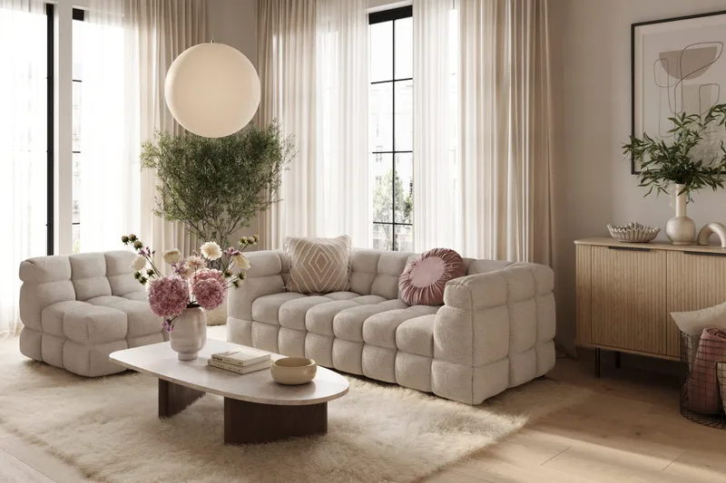 Elise 3-personers Sofa - Beige - Møbler - Sofaer - 3 personers sofa