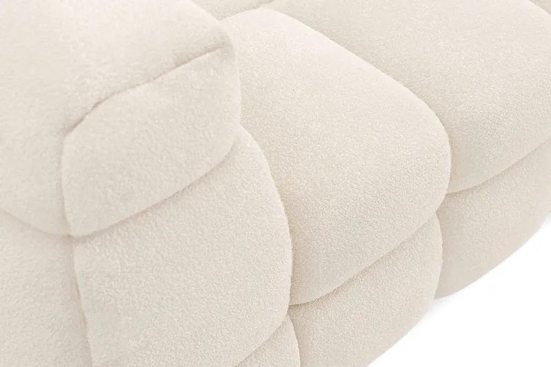 Elise 4-sæders Højrevendt L-formet Boblet Chaiselongsofa 274 cm i Bouclé - Cremehvid - Møbler - Sofaer - Sofa med chaiselong
