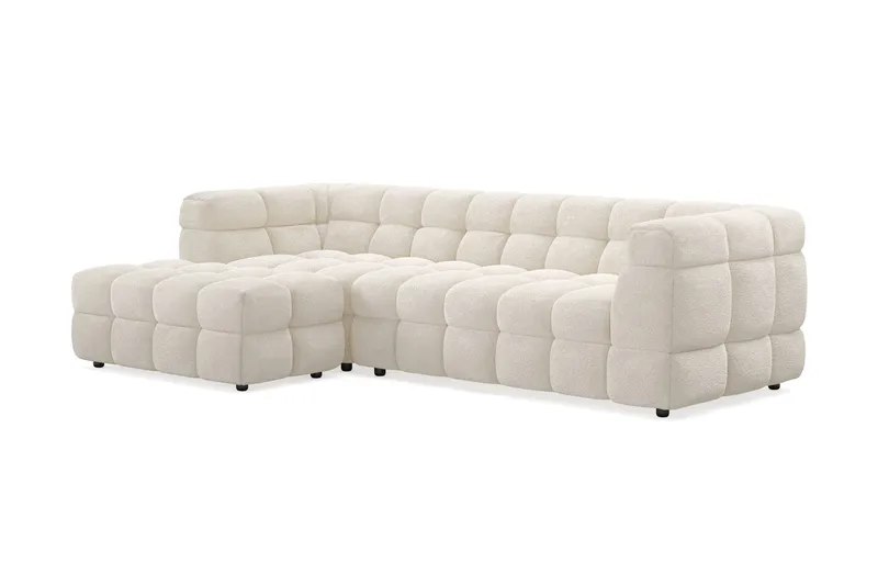 Elise 4-personers Sofa med Chaiselong Venstre - Beige Teddy - Møbler - Sofaer - Sofa med chaiselong