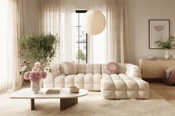 Elise 4-personers Sofa med Chaiselong Højre - Beige - Møbler - Sofaer - Sofa med chaiselong