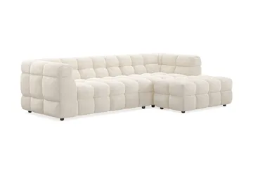 Elise boblet 4-personers sofa med højrevendt divan - Beige - Møbler - Sofaer - Sofa med chaiselong