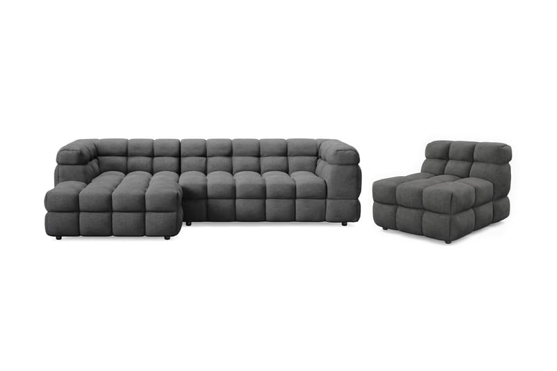 Elise Boblet Sofagruppe 3-personers Chaiselongsofa Venstre + Lænestol - Mørkegrå - Møbler - Sofaer - Sofagrupper