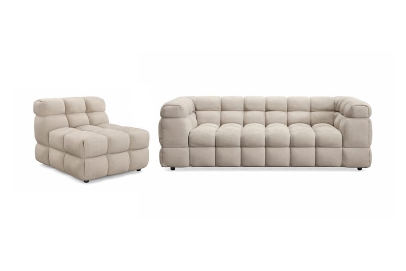 Elise Boblet Sofagruppe 3-personers Sofa + Lænestol - Beige - Møbler - Sofaer - Sofagrupper