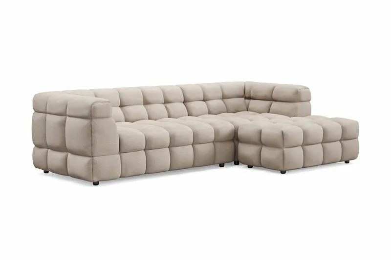 Elise Boblet Sofagruppe 4-personers Chaiselongsofa Højre + Lænestol - Beige - Møbler - Sofaer - Sofagrupper