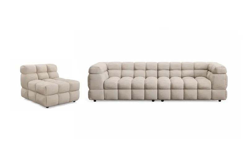 Elise Boblet Sofagruppe 4-personers Sofa + Lænestol, Beige