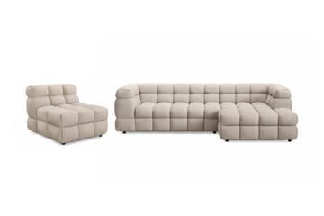 Elise Boblet Sofagruppe 4-personers Chaiselongsofa Højre + Lænestol - Beige - Møbler - Sofaer - Sofagrupper