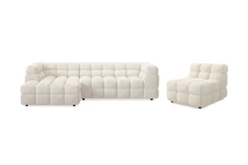 Elise Boblet Sofagruppe 4-personers Chaiselongsofa Venstre + Lænestol - Beige - Møbler - Sofaer - Sofagrupper