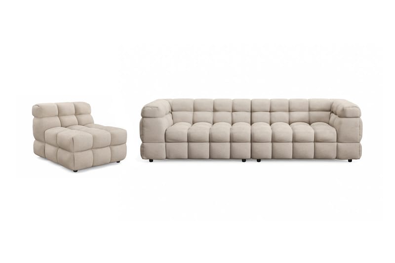 Elise Boblet Sofagruppe 4-personers Sofa + Lænestol - Beige - Møbler - Sofaer - Sofagrupper