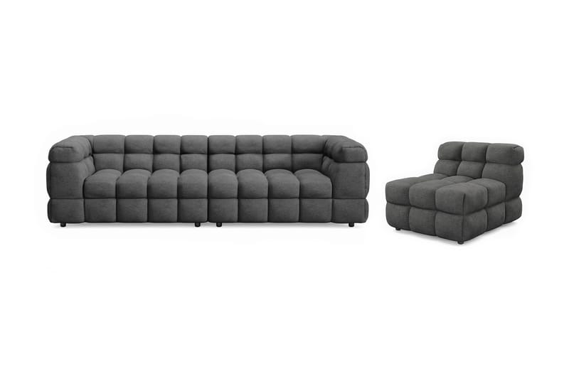 Elise Boblet Sofagruppe 4-personers Sofa + Lænestol - Mørkegrå - Møbler - Sofaer - Sofagrupper