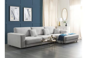 Ersi Hjørnesofa 4-personers - Grå/Sort - Møbler - Sofaer - Sofa med chaiselong