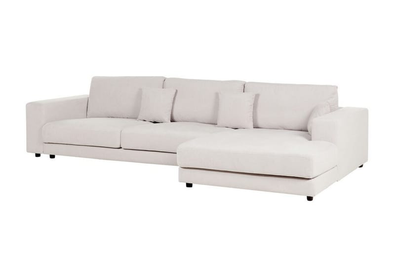 Ersi Hjørnesofa 4-personers - Hvid/Sort - Møbler - Sofaer - Hjørnesofa - Hjørnesofa med chaiselong