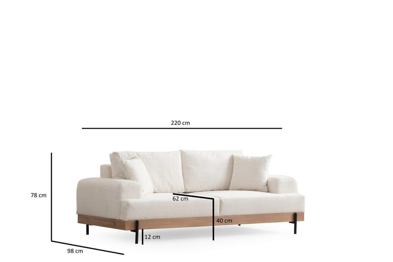 Eti Sofa 3-pers - Hvid - 3 personers sofa