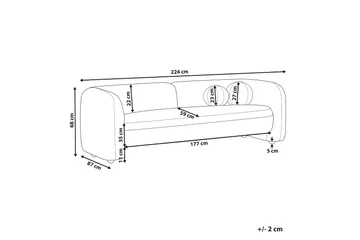 Fabion Sofa 3-personers - Creme - Møbler - Sofaer - Velour sofaer