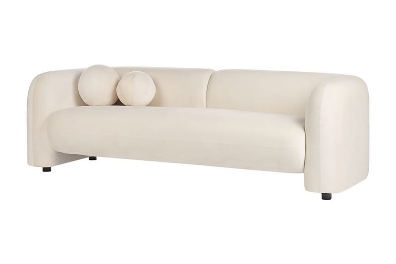 Fabion Sofa 3-personers - Creme - Møbler - Sofaer - Velour sofaer