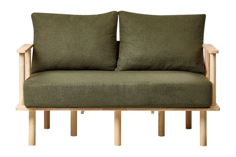 Fadey Sofa 2-personers, Grøn/Lyst træ