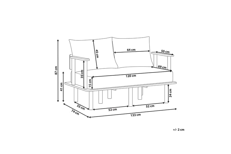 Fadey Sofa 2-personers - Beige/Lyst træ - Møbler - Sofaer - 2 personers sofa