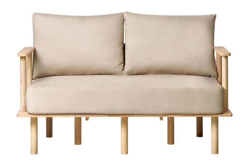 Fadey Sofa 2-personers, Beige/Lyst træ