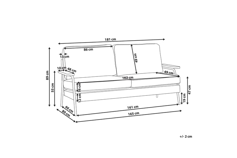 Faris Sofa 3-personers - Grå/Mørkt træ/Sort - Møbler - Sofaer - 3 personers sofa