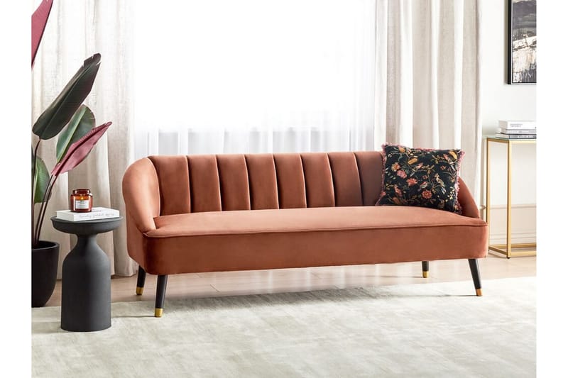 Farrin Sofa 3-personers - Brun/Sort/Guld - Møbler - Sofaer - Velour sofaer