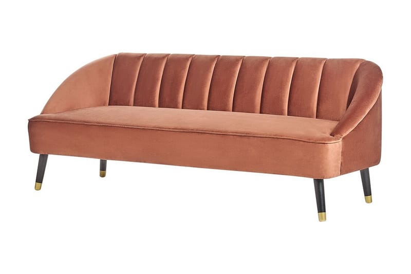 Farrin Sofa 3-personers - Brun/Sort/Guld - Møbler - Sofaer - Velour sofaer