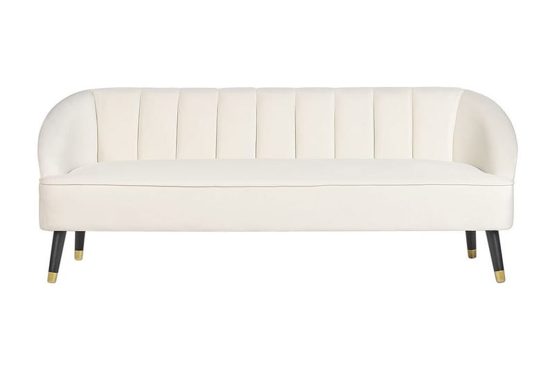 Farrin Sofa 3-personers - Hvid/Sort/Guld - Møbler - Sofaer - Velour sofaer