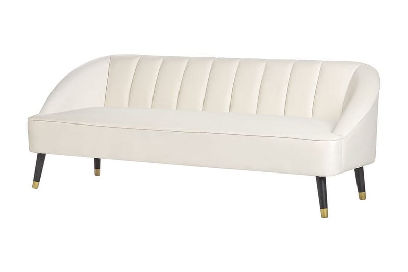 Farrin Sofa 3-personers - Hvid/Sort/Guld - Møbler - Sofaer - Velour sofaer