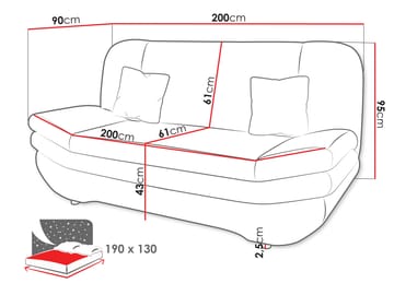 Figurelle 3-personers sovesofa - sort - Møbler - Sofaer - Sovesofaer