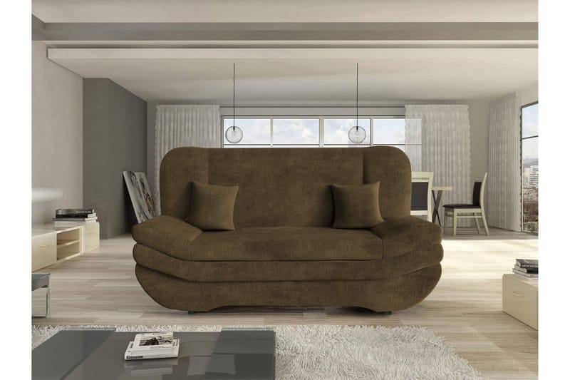 Figurelle Sovesofa 2-personers i Fløjl - Brun - Møbler - Sofaer - Sovesofaer