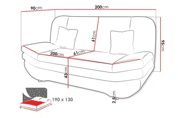 Figurelle Sovesofa 2-Personers - Beige - Møbler - Sofaer - Sovesofaer