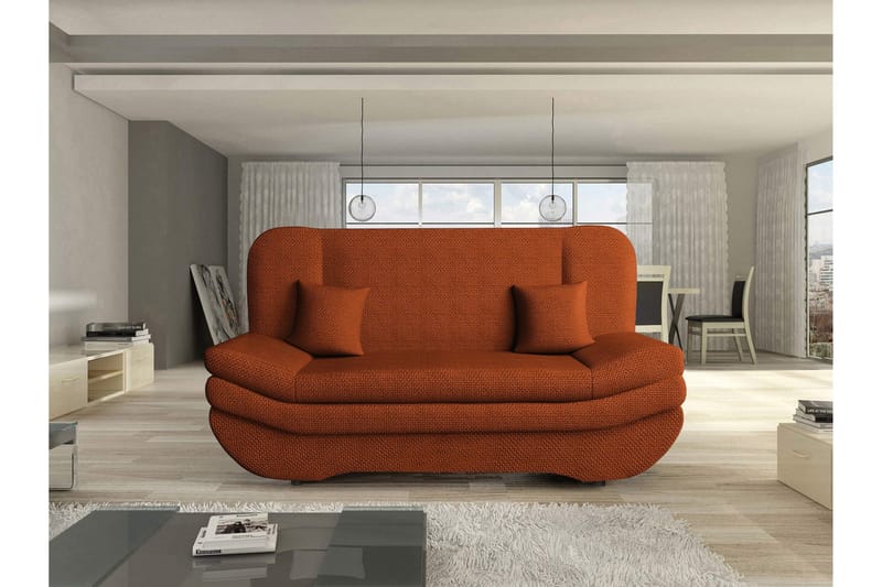 Figurelle Sovesofa 2-personers i Chenille - Orange - Møbler - Sofaer - Sovesofaer