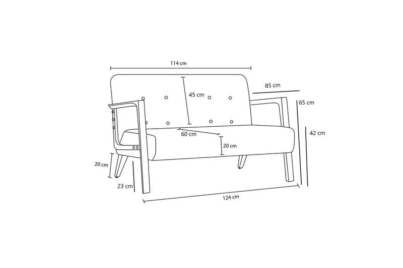 Finegard 2-personers Sofa - Brun - Møbler - Sofaer - 2 personers sofa