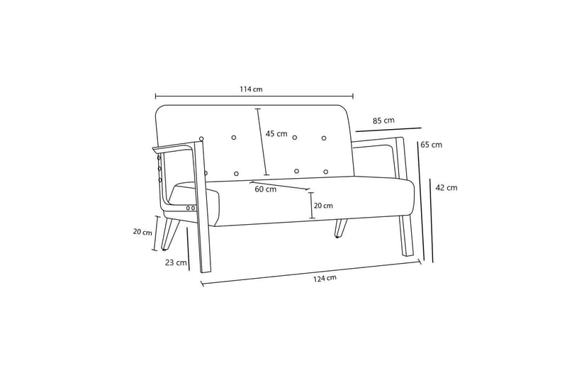 Finegard 2-personers Sofa - Grå - Møbler - Sofaer - 2 personers sofa