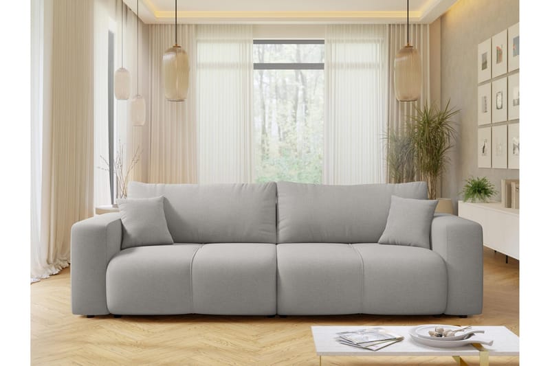 Flo 3-personers Sovesofa med Opbevaring i Stof - Grå - Møbler - Sofaer - Sovesofaer
