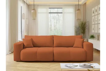 Flo 3-personers Sovesofa med Opbevaring i Stof - Orange - Møbler - Sofaer - Sovesofaer
