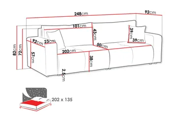 Flo Sovesofa 3-personers - Grå - Møbler - Sofaer - Sovesofaer