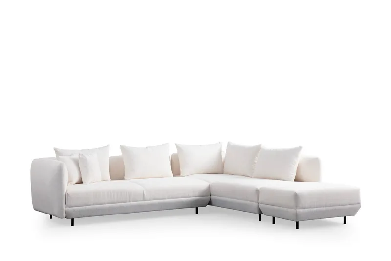 Floransa 4-personers Sofa med Chaiselong, Hvid