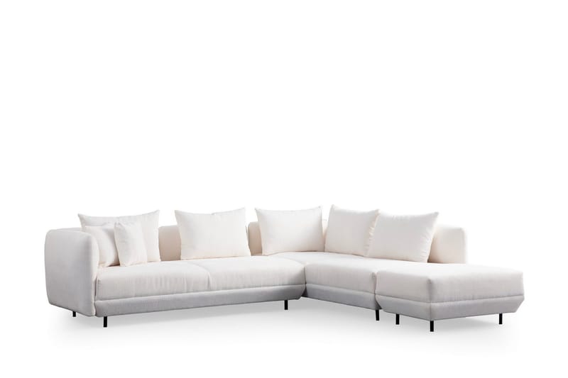 Floransa 4-personers Sofa med Chaiselong, Hvid