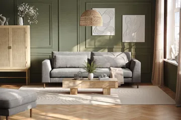 Florenz 3-personers Sofa i Chenille - Lysegrå - Møbler - Sofaer - 3 personers sofa